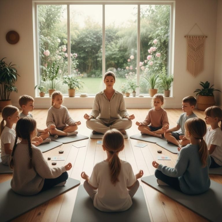 meditating children